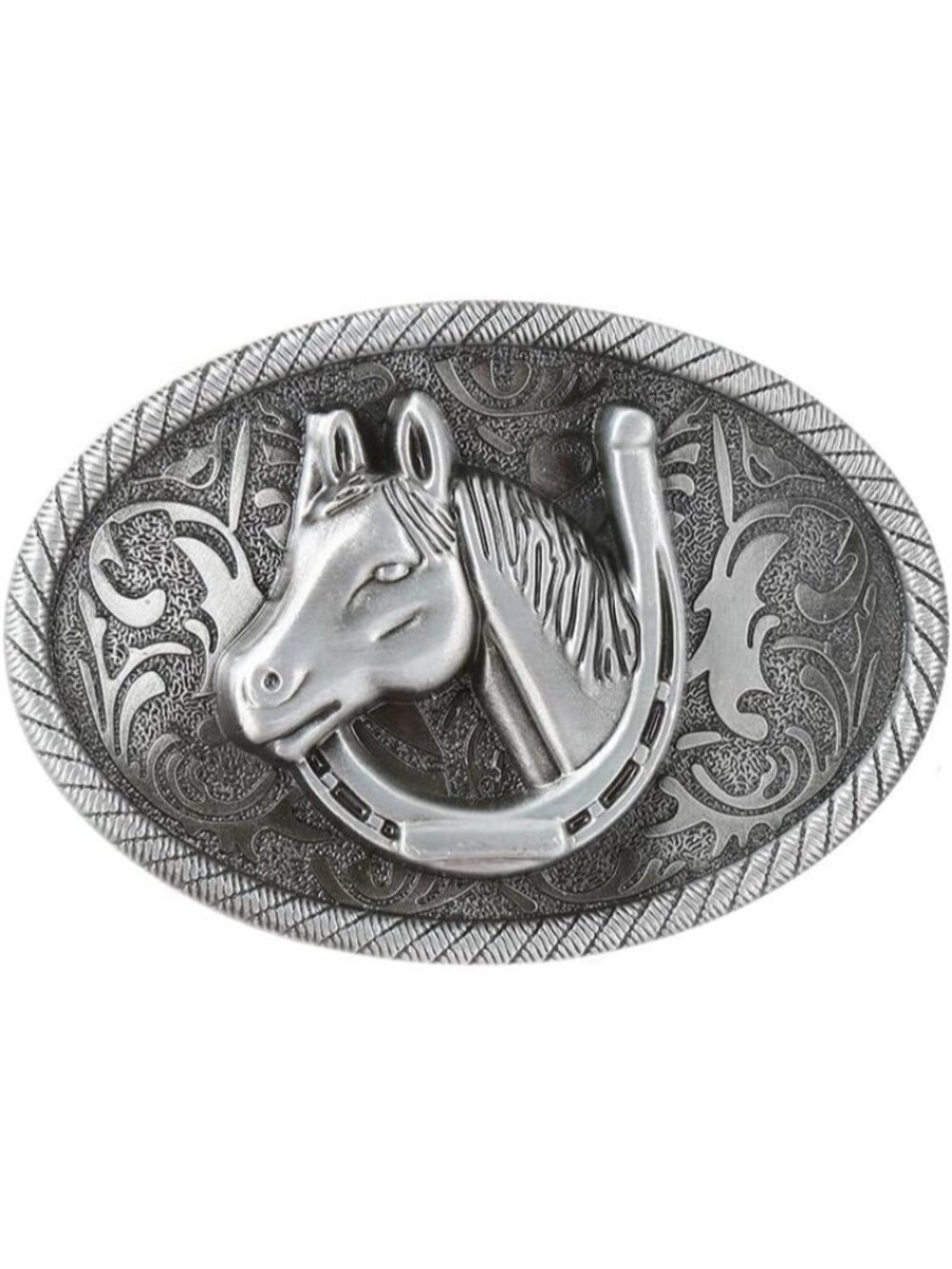 Unisex Silver Horse Western Cowboy Belt Buckle Custom Belt Accessory